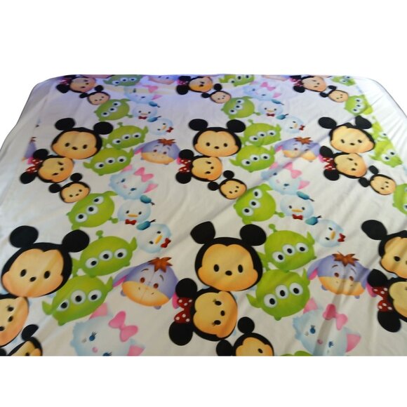 Disney Tsum Tsum Twin Flat Sheet Mickey Aliens Frozen Eeyore Jay Franco Fabric - Picture 2 of 13